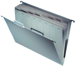 LEITZ tabbladen voor hangmappenset, 6-delig, grijs, 25 stuks