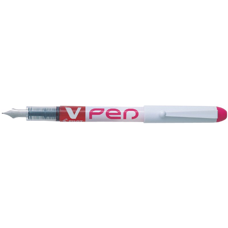 PILOT stylo jetable V-Pen, encre effaçable, blanc/rose, 0,4 mm