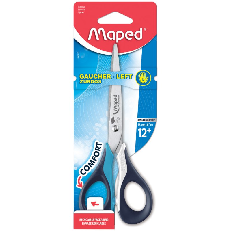 Maped ciseaux Sensoft 3D, modèle pointu, gaucher, 160 mm