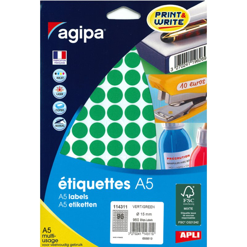 agipa markeerstiften rond, groen, 8 mm diameter, 2940 stuks