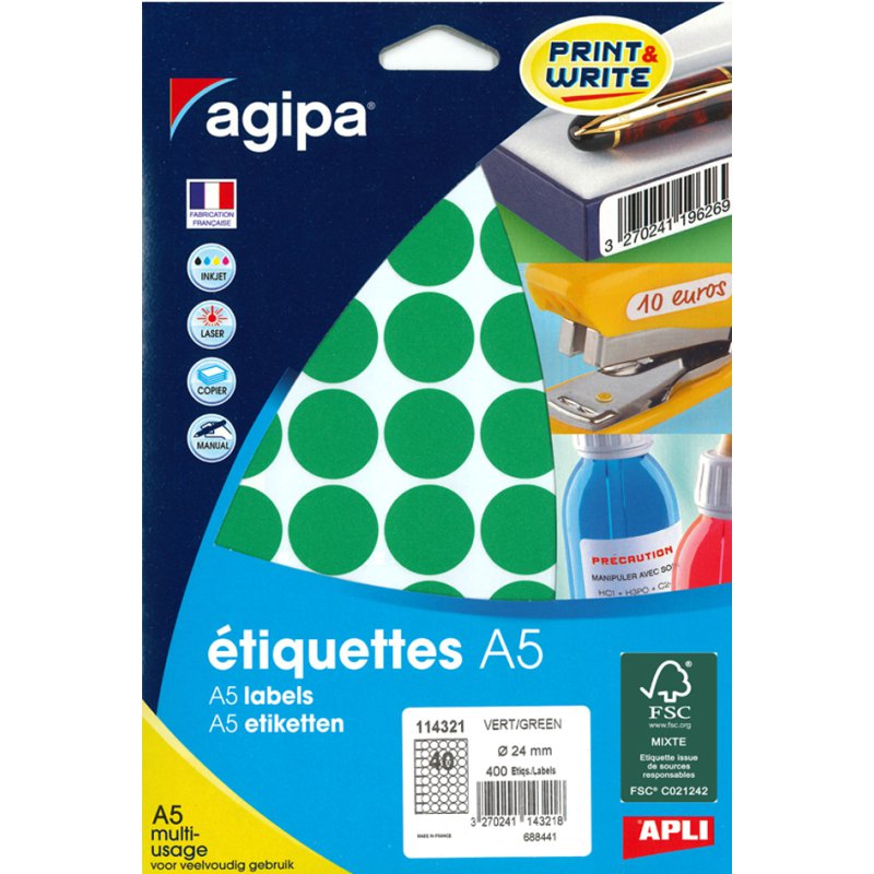 agipa markeerstiften rond, groen, 8 mm diameter, 2940 stuks