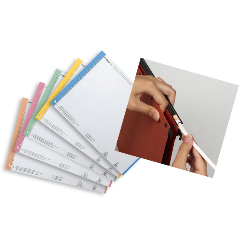 l'oblique hanging folder labels no. 0, printable, assorted colours, 270 pieces