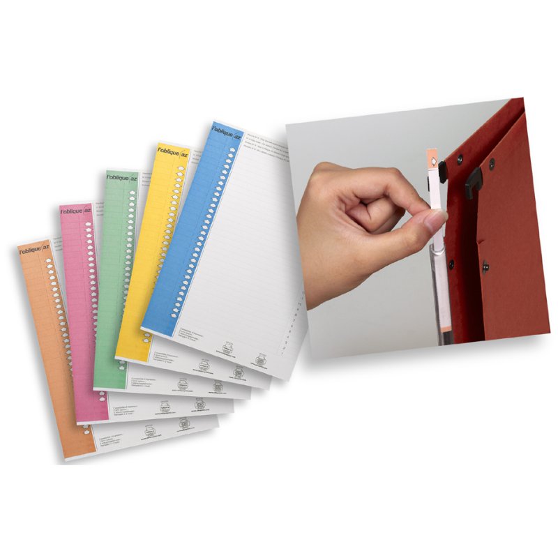 l'oblique hanging folder labels no. 0, printable, assorted colours, 270 pieces