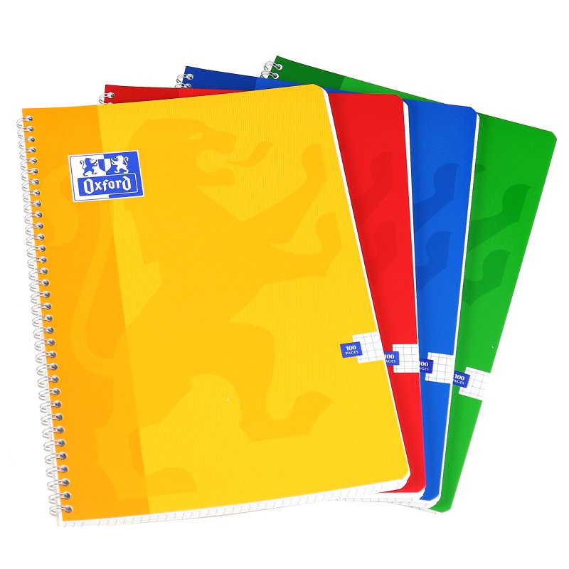Oxford cahier spiralé A4, ligné, 50 feuilles, 90 g/m²
