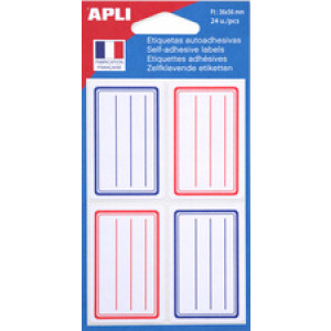 APLI etikethouders, blanco, blauw, 38×50 mm, 32 stuks