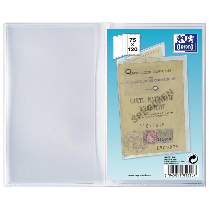 Oxford pasjeshouder, transparant, PVC, dubbel, 88 x 125 mm