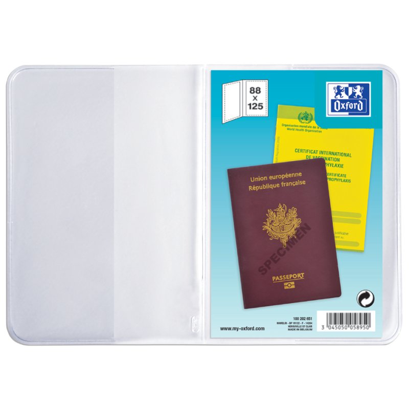 Oxford porte-cartes, transparent, PVC, double, 88 x 125 mm