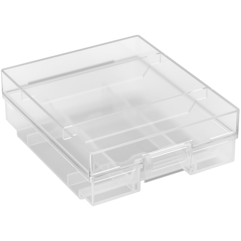 ANSMANN battery box for 4 AA/AAA batteries, transparent, 55×67×22 mm