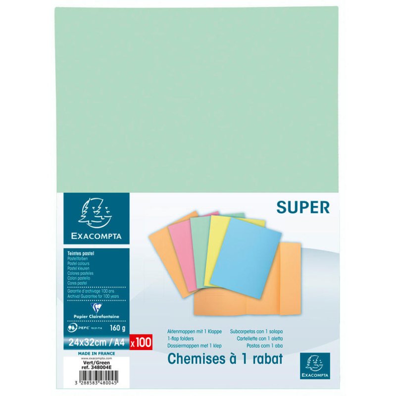 EXACOMPTA documentenmappen SUPER 160, A4, lichtblauw, 100 stuks