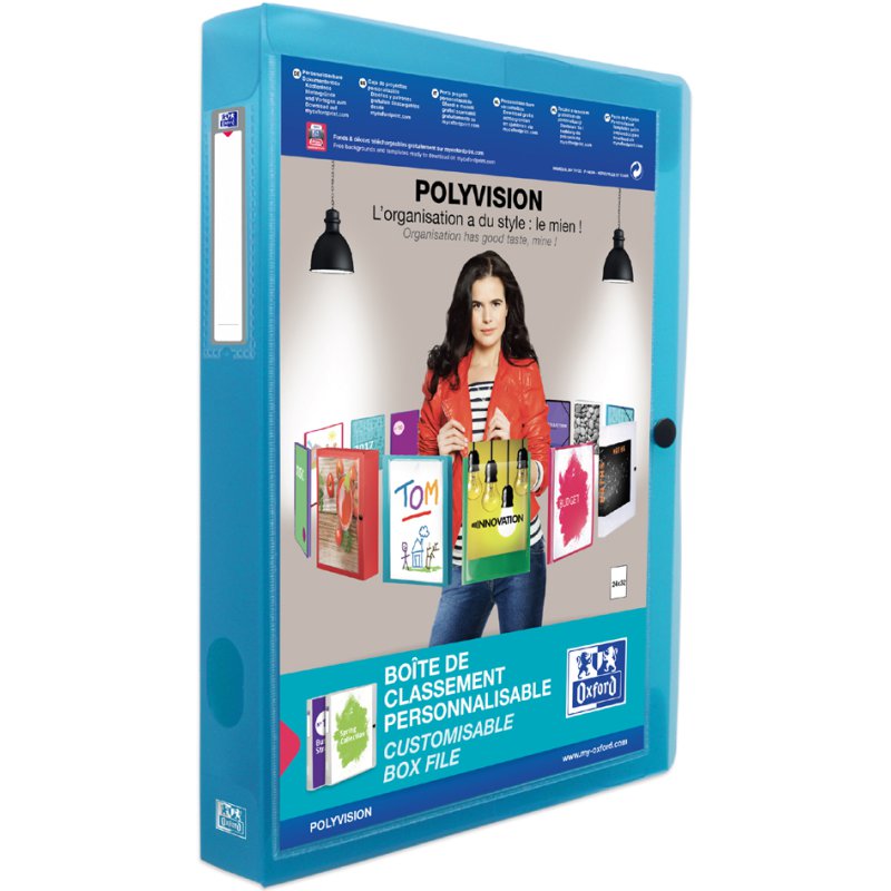 Oxford boîte de rangement POLYVISION A4, transparent, largeur de dos 40 mm