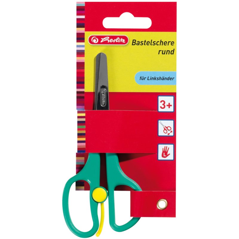 herlitz ciseau de bricolage avec aide-coupe, rond, 130 mm, droitier