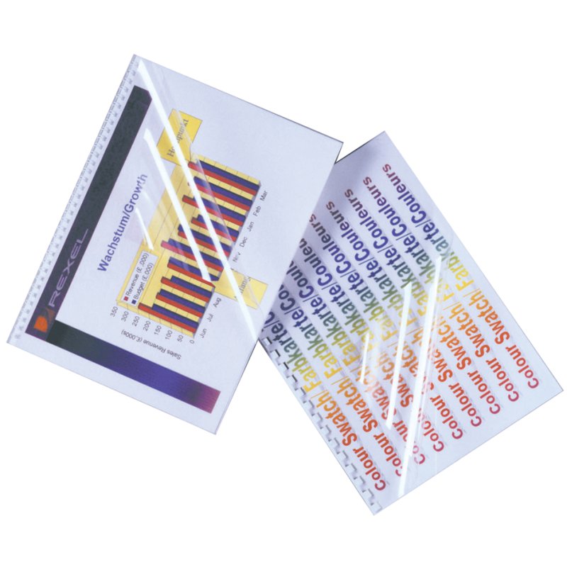 GBC Couvertures de reliure HiClear A4, PVC 0,18 mm, transparent, 100 pièces