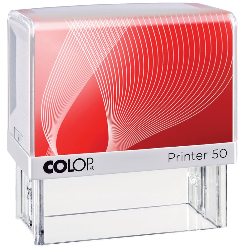 COLOP tampon texte Printer 50, 7 lignes, avec bon d'achat, blanc