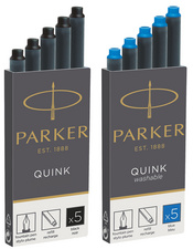 PARKER vulpenpatronen QUINK, blauw, permanent, 5 stuks