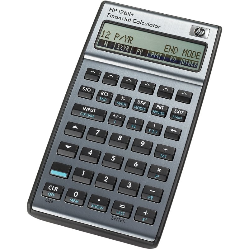 HP financiële rekenmachine 17bII+, 2-regelig display, 250 functies, zilver