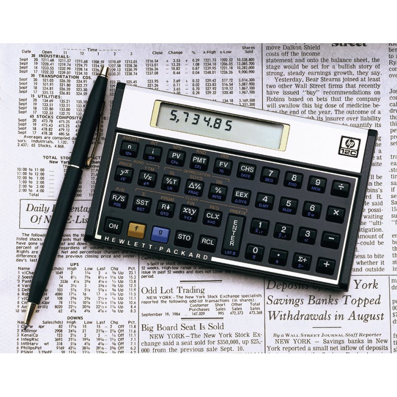 hp calculatrice financière 12c Platinum, noir, 130 fonctions, affichage 10 chiffres
