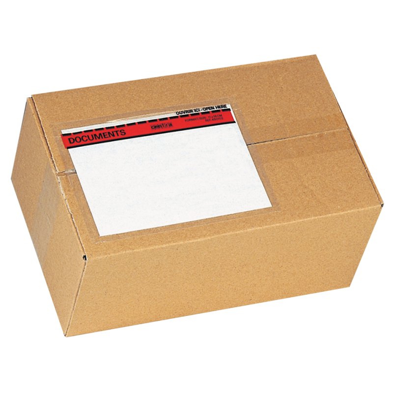 GPV pochettes pour documents, 110 × 220 mm, auto-adhésif, transparent, 100 pièces