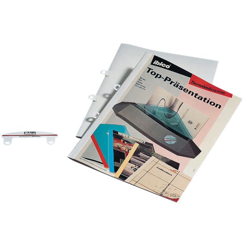 GBC tabs for thermal binding covers, white PVC, 80 mm punch, 50 pieces
