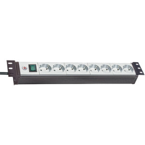 brennenstuhl stekkerdoos Premium-Line 19 inch, 8-voudig, zwart/lichtgrijs, 3 m