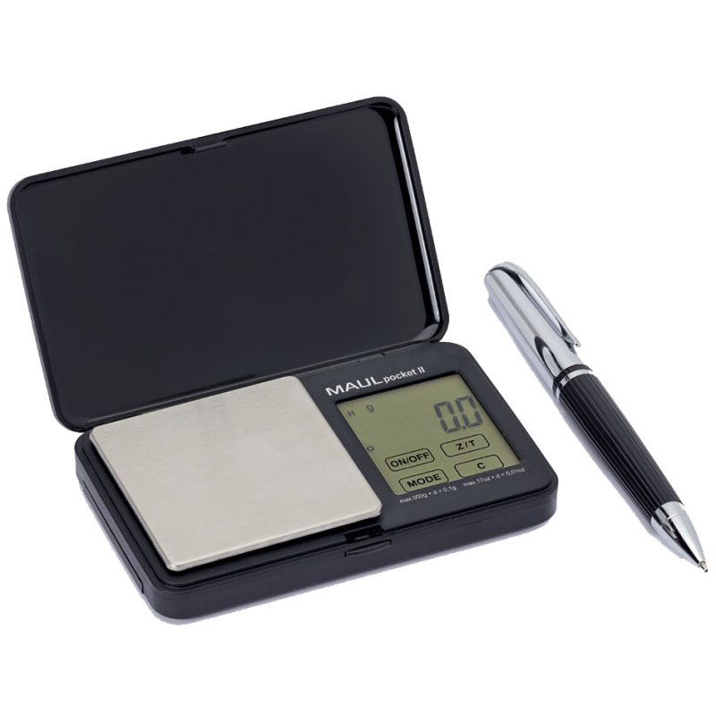 MAUL pocket scale MAULpocket II, weighing range 500 g, black