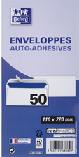 Oxford enveloppen Velin DL, wit, zelfklevend, 50 stuks