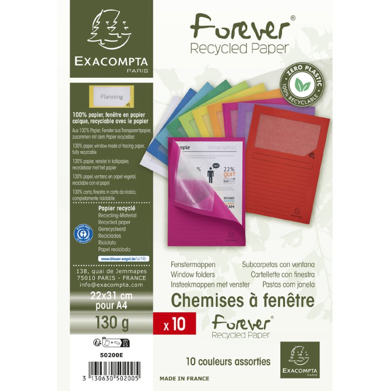 EXACOMPTA kijkmap FOREVER, A4, fuchsia, 100 stuks