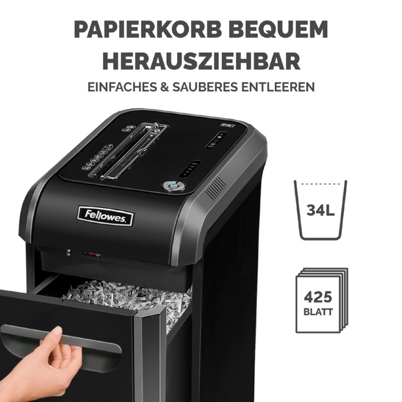 Fellowes papiervernietiger Powershred 99Ci, P-4 beveiliging, 18 vel, zwart/zilver