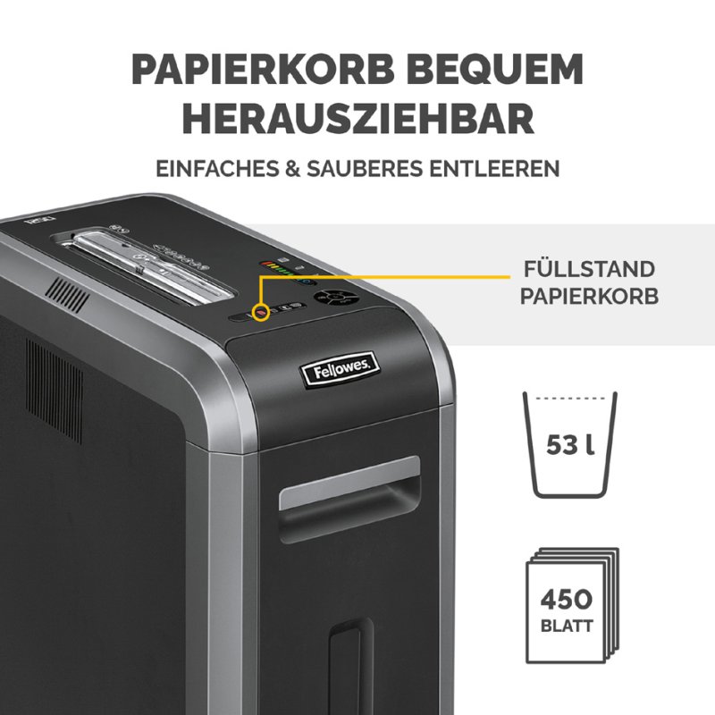 Fellowes papiervernietiger Powershred 125Ci, snippers, 20 vel, 53 liter