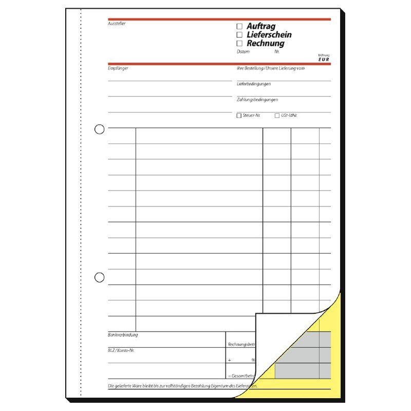 sigel formulierboek Auftrag, wit/geel, A5, zelfkopiërend, 2 x 40 vel
