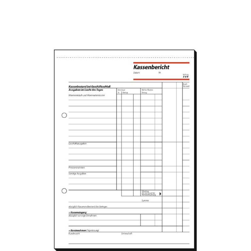 sigel formulierboek Kassenblock, 100 × 158 mm, 2 × 50 feuilles