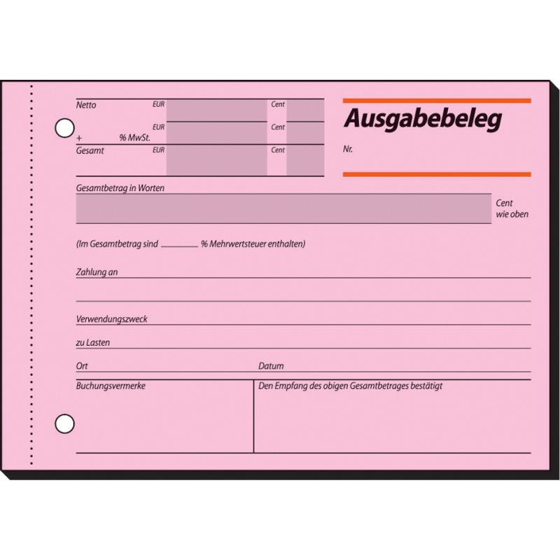 sigel formulierboek Kassenblock, 100 × 158 mm, 2 × 50 feuilles