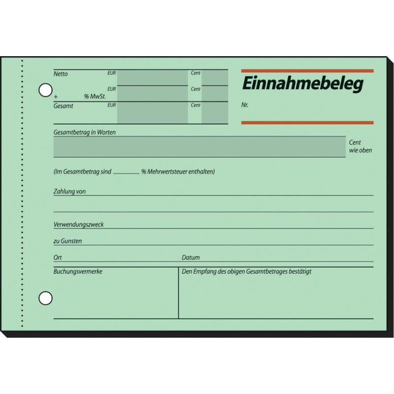 sigel formulierboek Kassenblock, 100 × 158 mm, 2 × 50 feuilles