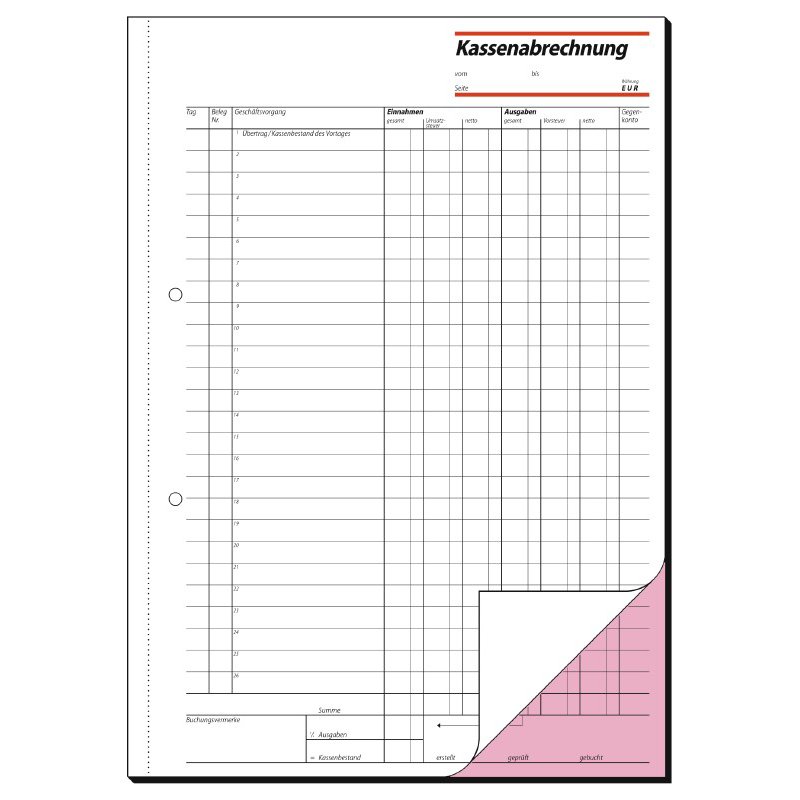 sigel formulierboek Kassenblock, 100 × 158 mm, 2 × 50 feuilles