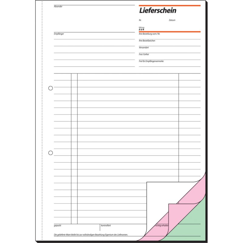 sigel formulierboek leverbon met ontvangstbewijs, A5, zelfkopiërend, 2 × 40 vel