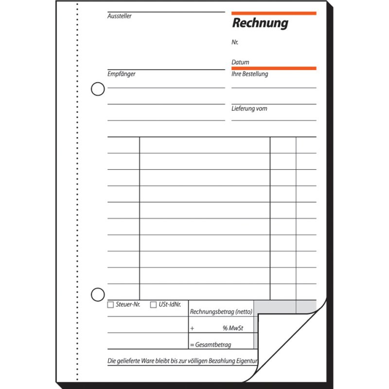 sigel invoice book RE625, white, A6, 2 × 50 sheets