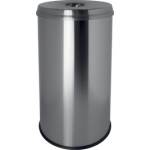 helit RVS prullenbak the guardian, vlamvertragend, zilver, 50 liter