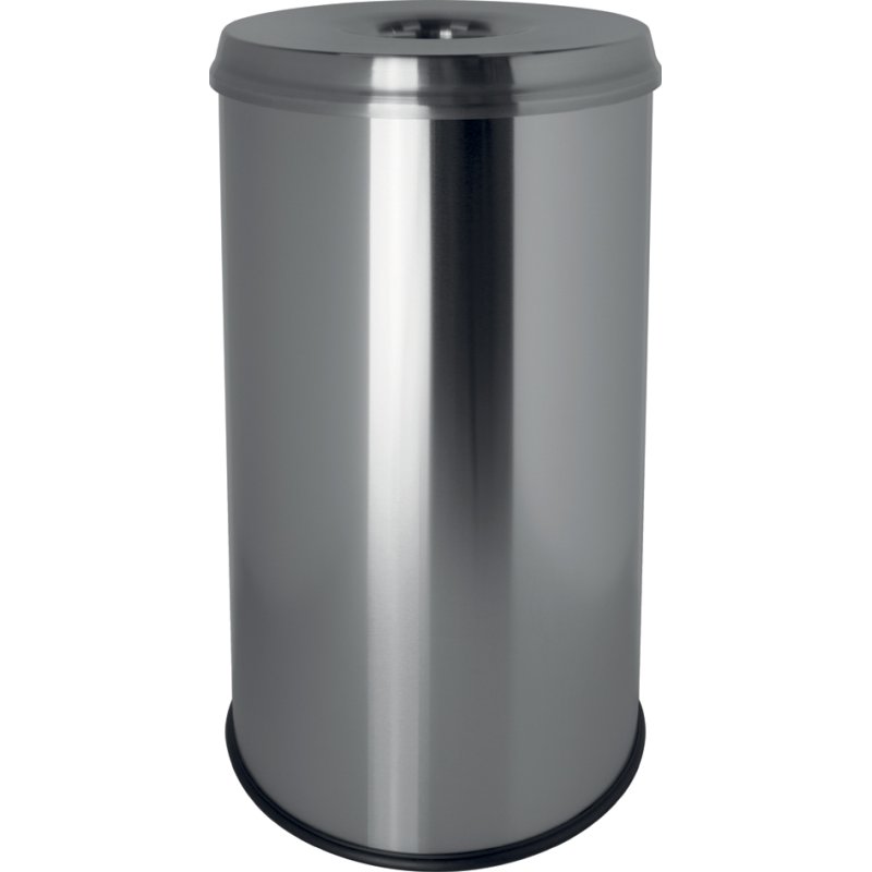 helit stalen prullenbak the guardian, brandvertragend, lichtgrijs, 50 liter