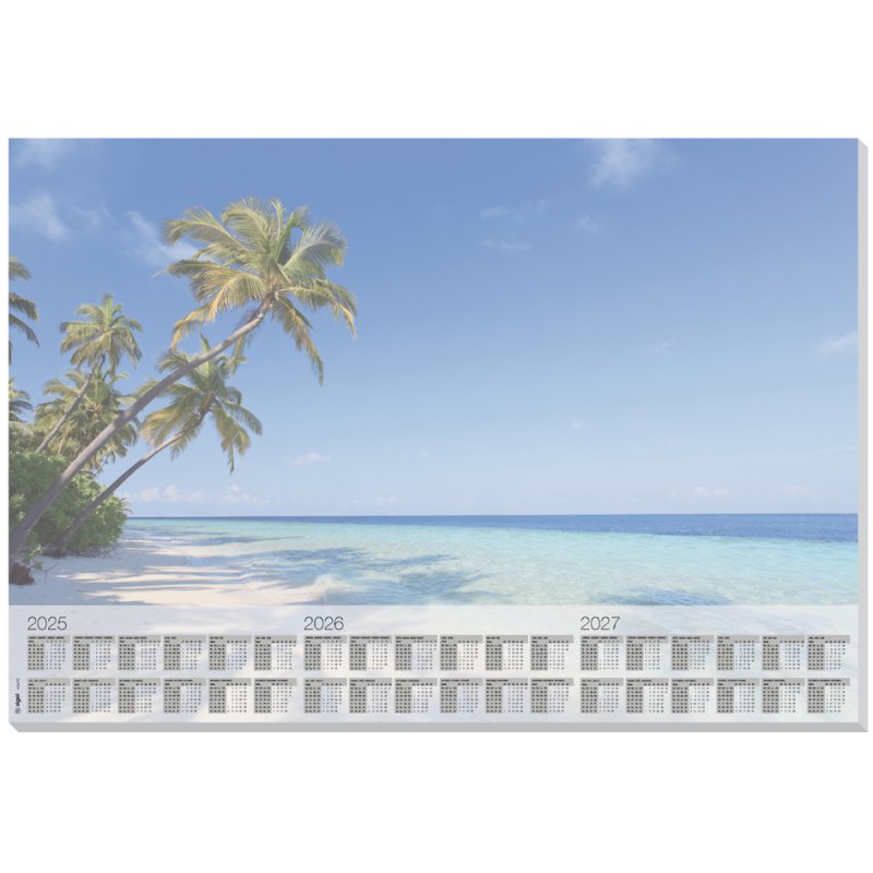 Sigel paper writing pad Beach, 595 × 410 mm, 30 sheets, 3-year calendar