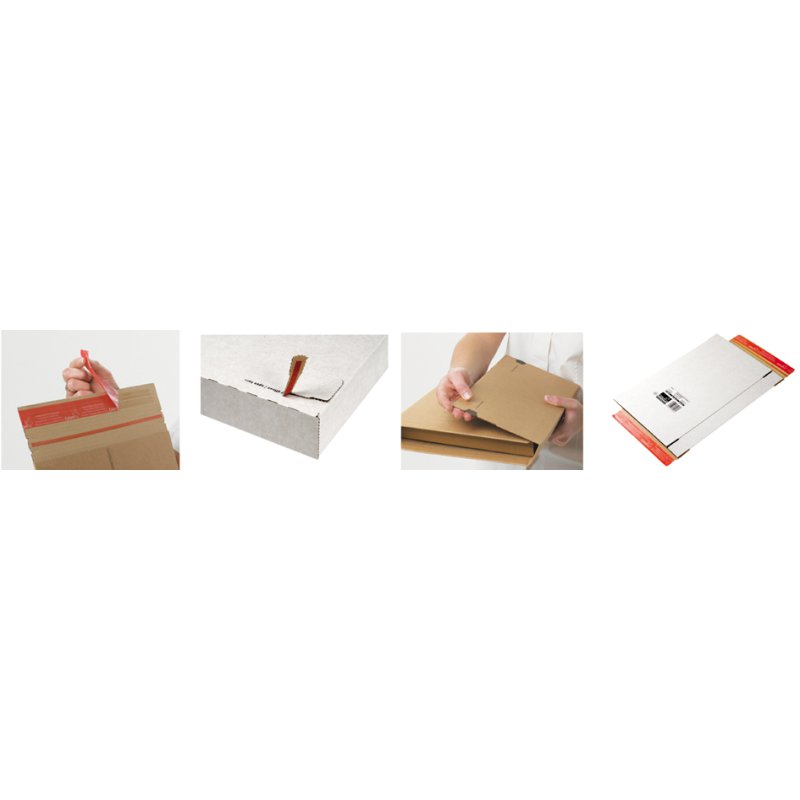 ColomPac carton d'expédition colis courrier, blanc, fermeture adhésive double, 100 pièces