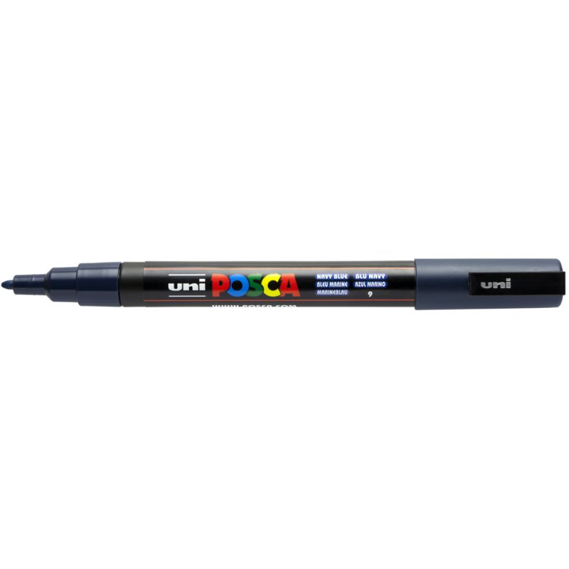 POSCA marqueur pigmentaire PC-3M, bleu marine, pointe ronde 0,9-1,3 mm