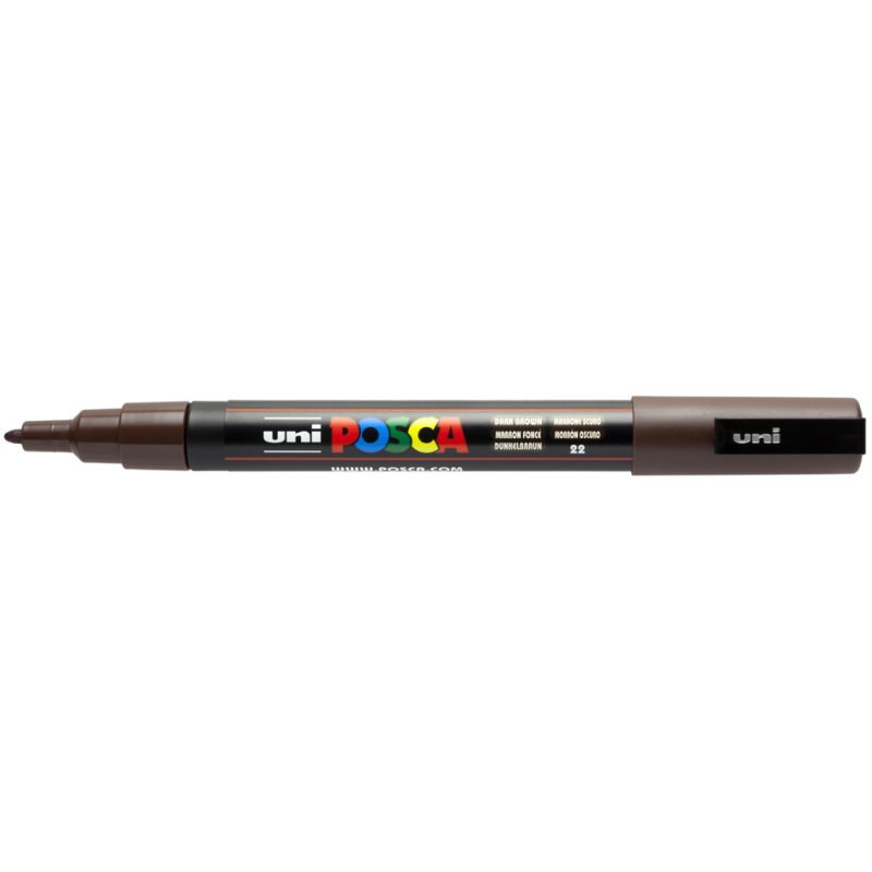 POSCA pigment marker PC-3M, dark brown, round tip, 0.9-1.3 mm