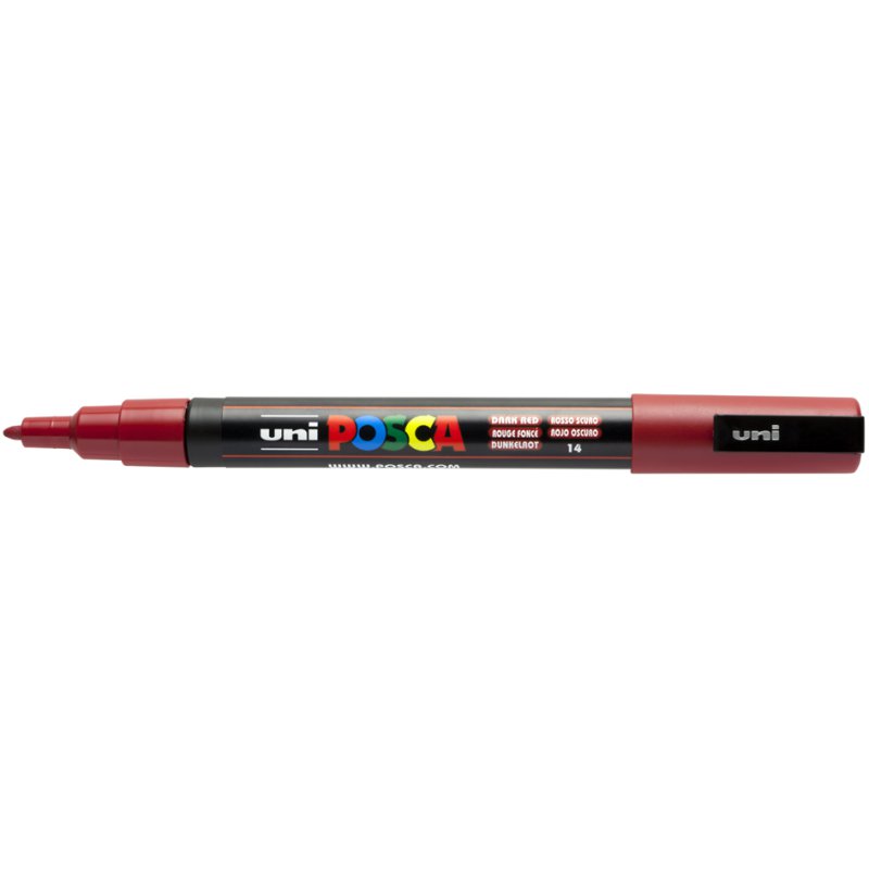 POSCA marqueur pigmenté PC-3M, rouge foncé, pointe ronde 0,9-1,3 mm
