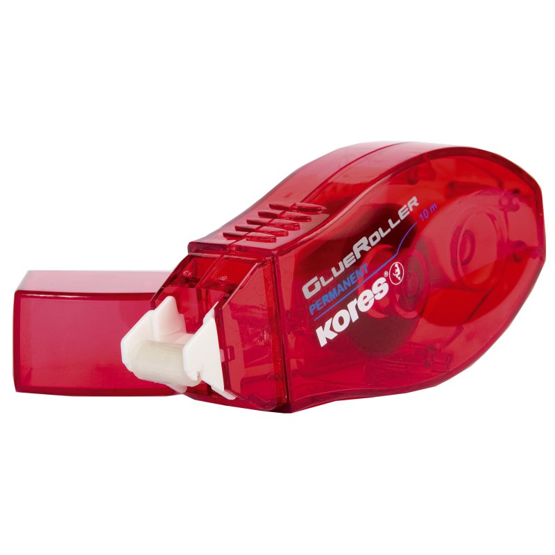 Kores wegwerp lijmroller GLUEROLLER, permanent, rood, 8 mm × 10 m