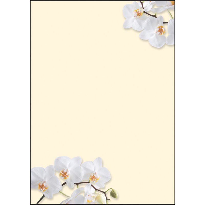 Sigel papier design A4, motif White Orchid, 90 g/m², 50 feuilles