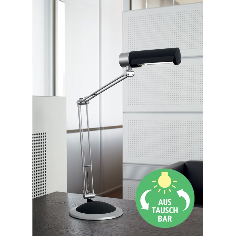 MAUL Lampe de bureau LED MAULoffice, argent/anthracite, réglable, avec pince
