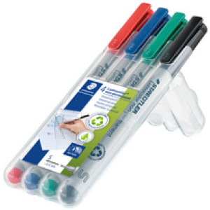 STAEDTLER Lumocolor uitwisbare fineliners 311S, navulbaar, 0,4 mm, 4 stuks