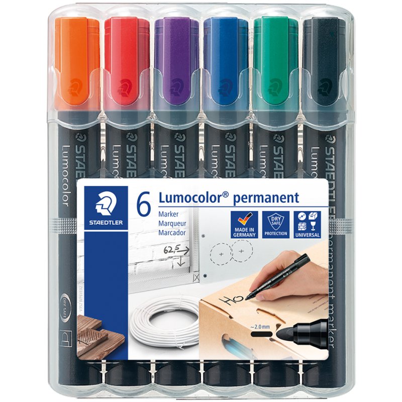 STAEDTLER Lumocolor marqueurs permanents, rechargeables, 2,0 mm, 4 pièces