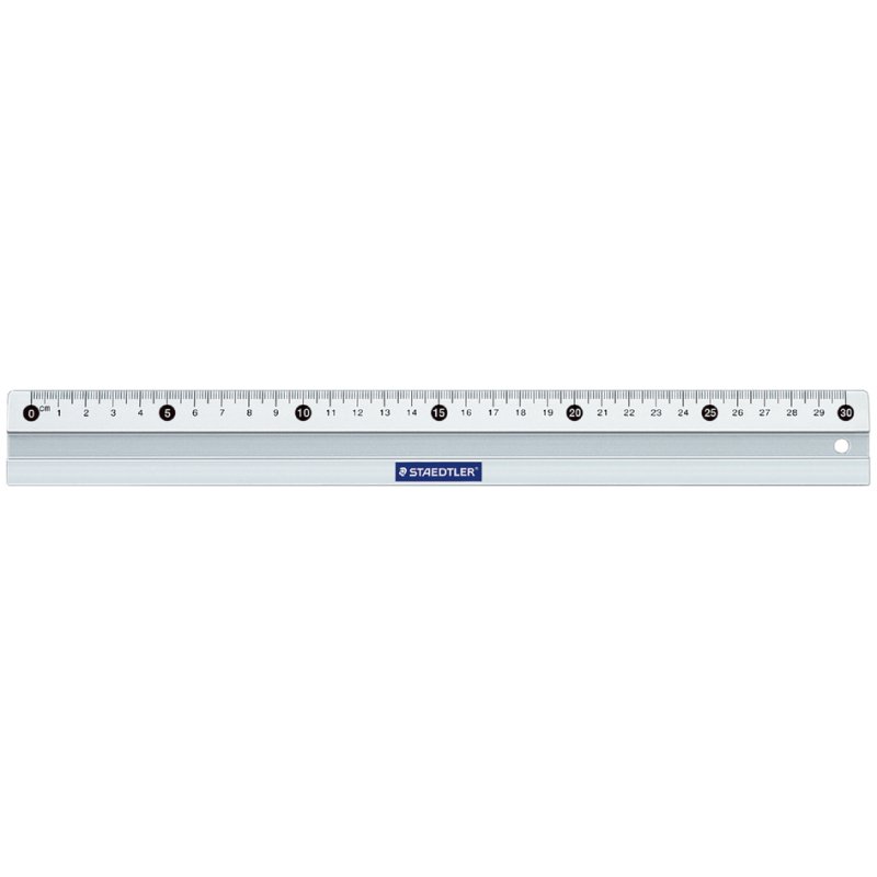 STAEDTLER metalen liniaal aluminium, 500 mm, millimeterschaal, antislipstrip