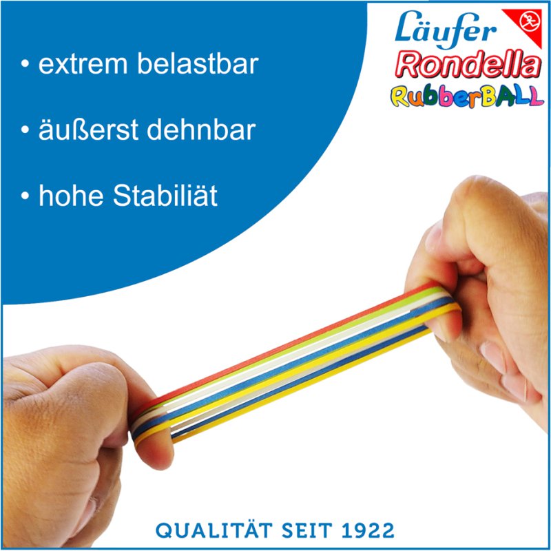 Läufer Élastiques RONDELLA, caoutchouc naturel, assorti, 200 pièces