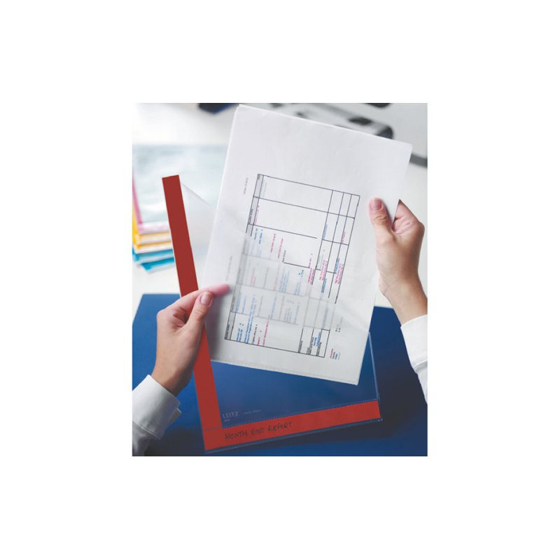 LEITZ Desk Free A4 document wallets, assorted colours, textured PP, 0.15 mm, 6 pieces